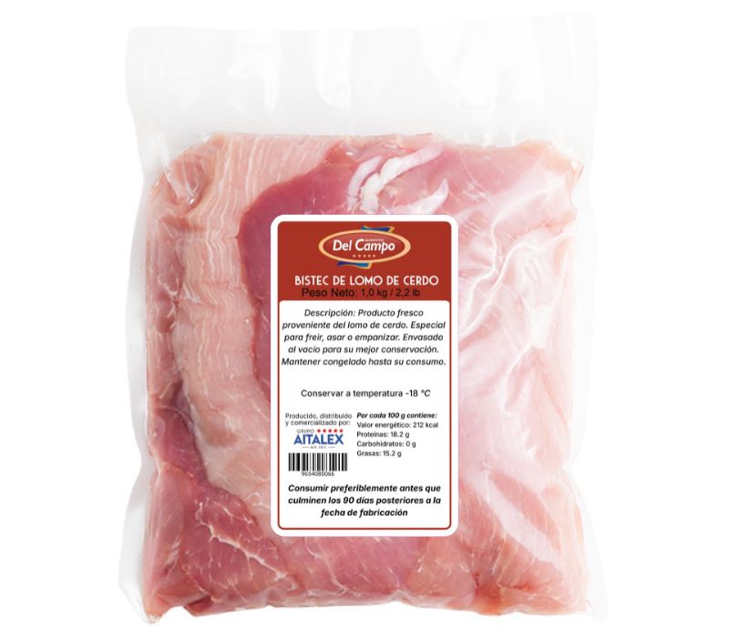 Bistec de lomo de cerdo (1kg/2.2lb)