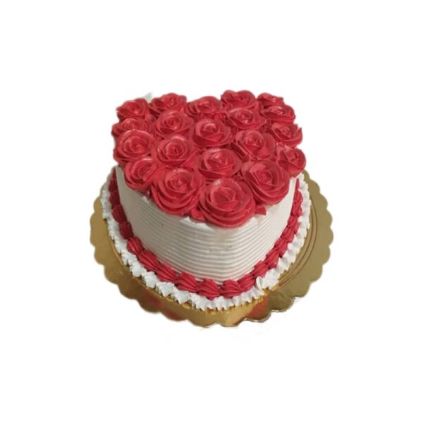 Cake corazón con rosas