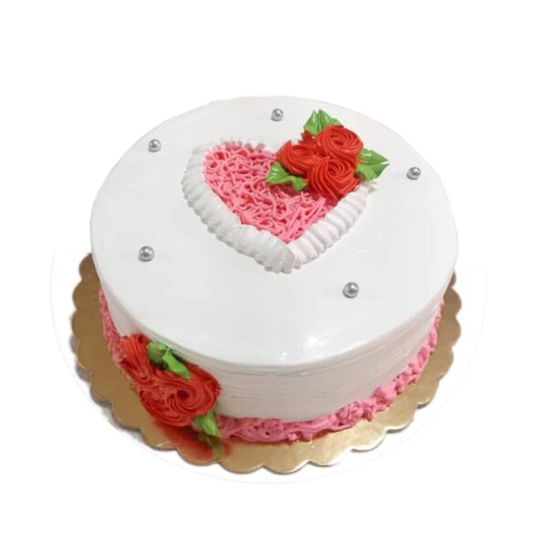 Cake redondo con corazoncito envíos a Cuba