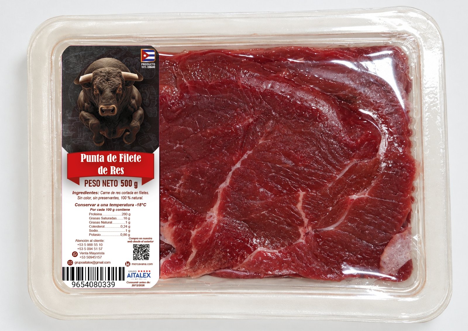punta de filete de res 500gr Punta de filete de res de 500 g para envíos a Cuba – Wakaika Market